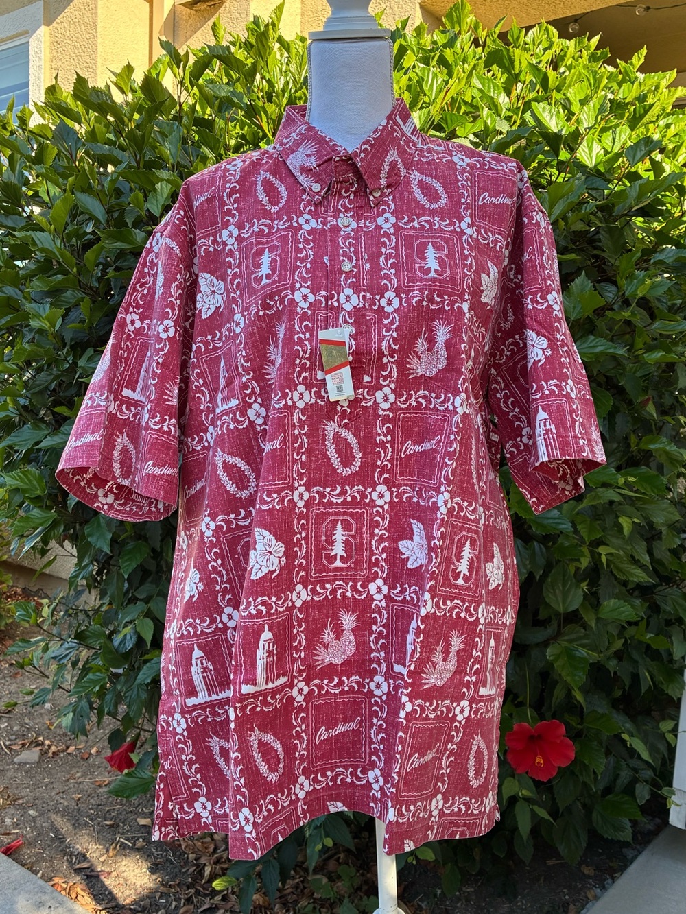 Reyn Spooner Stanford University Cardinals Aloha Short-Sleeve Shirt NWT  XL